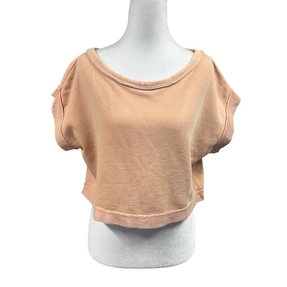 Daily Practice Cropped Cutout Crossover Sweatshirt Sz S Pink/Rose